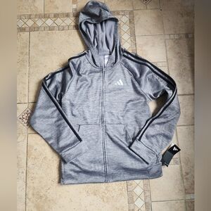 Adidas Heather Gray Zip Up Hoodie